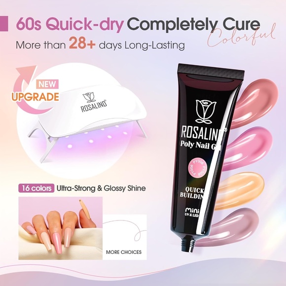 Rosalind Poly Gel Kit UV Light With 16 Colors - Picture 4 of 8